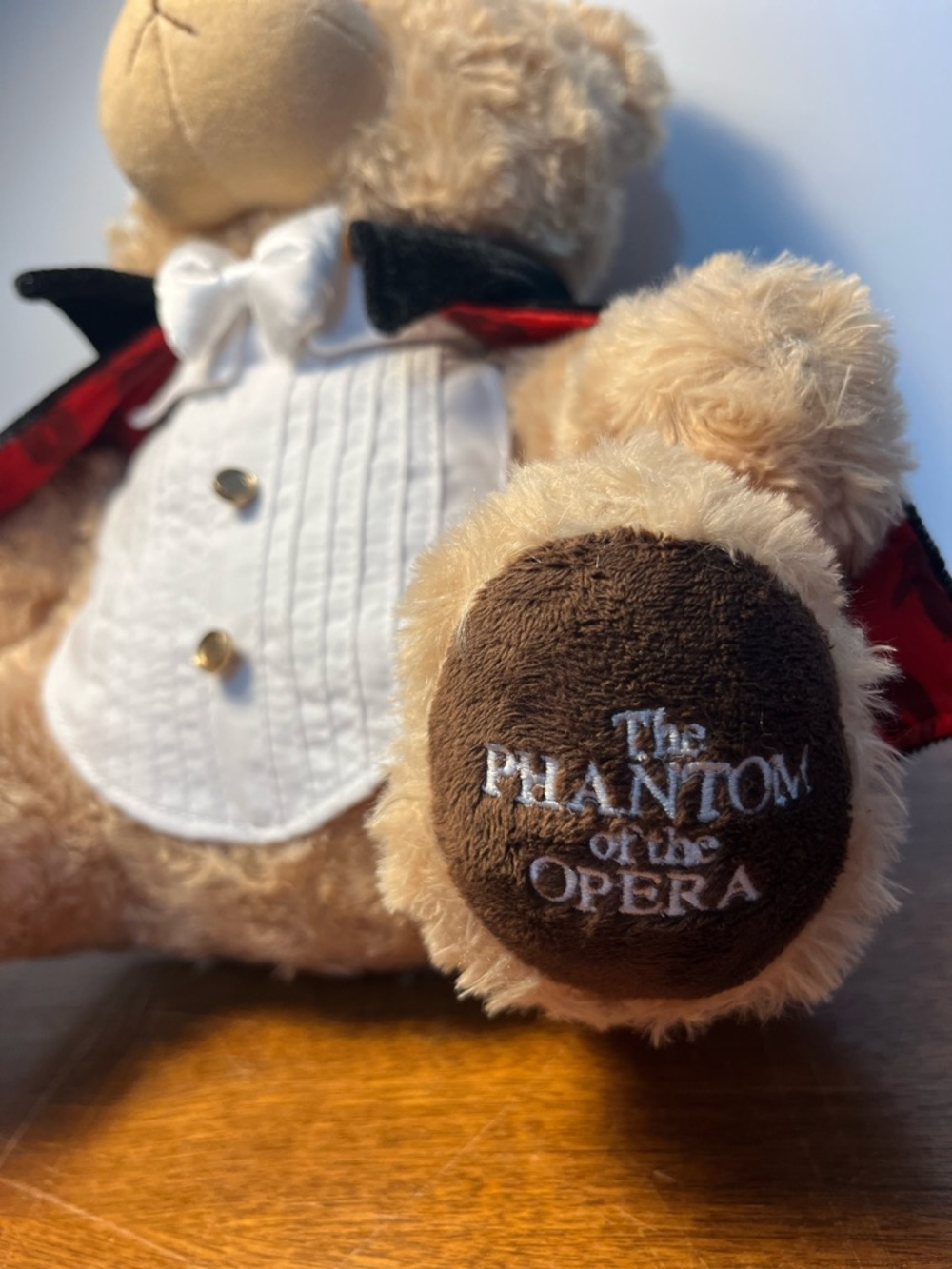 Phantom of the Opera Teddy Bear Plush w/ Mask Cape Tuxedo Broadway Musical - Picture 3 of 8